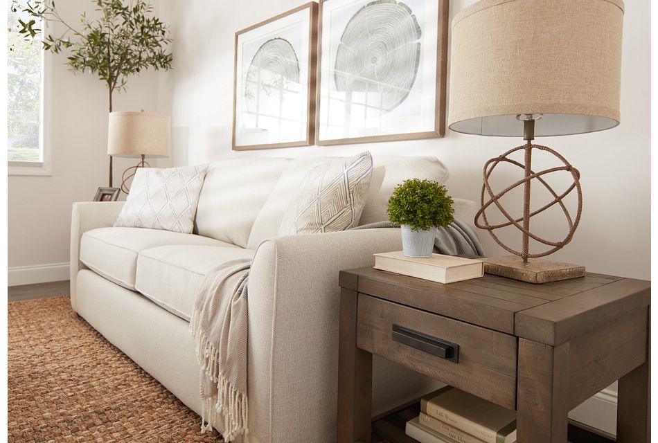 Asheville Light Taupe Fabric Sofa